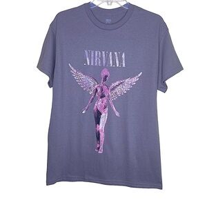 Nirvana In Utero Gray Pink Graphic T-Shirt Y2k Nwt Size M
